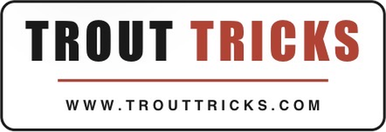 Trout Tricks Wordmark Sticker — die-cut weatherproof vinyl